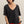 Load image into Gallery viewer, Raw Edge V-neck Tee I Black