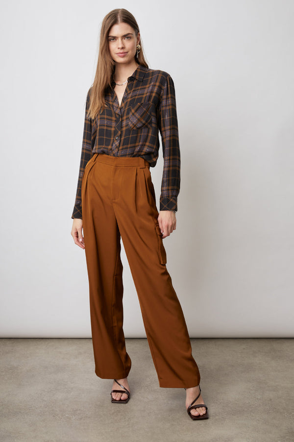 Hunter Shirt | Camel Black Lurex