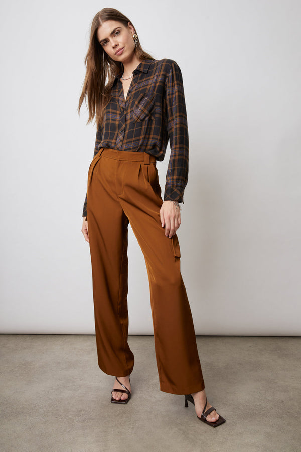 Hunter Shirt | Camel Black Lurex