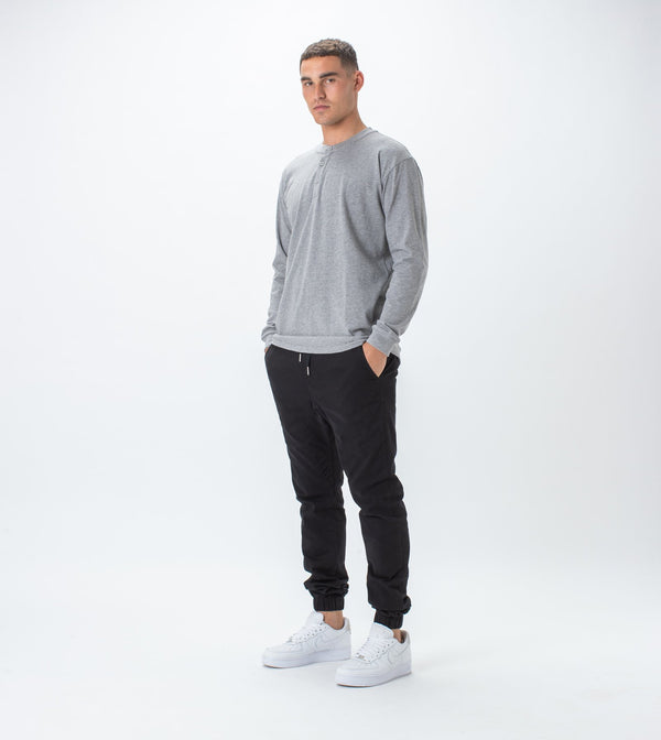 HENLEY LS TEE | GREY MARLE