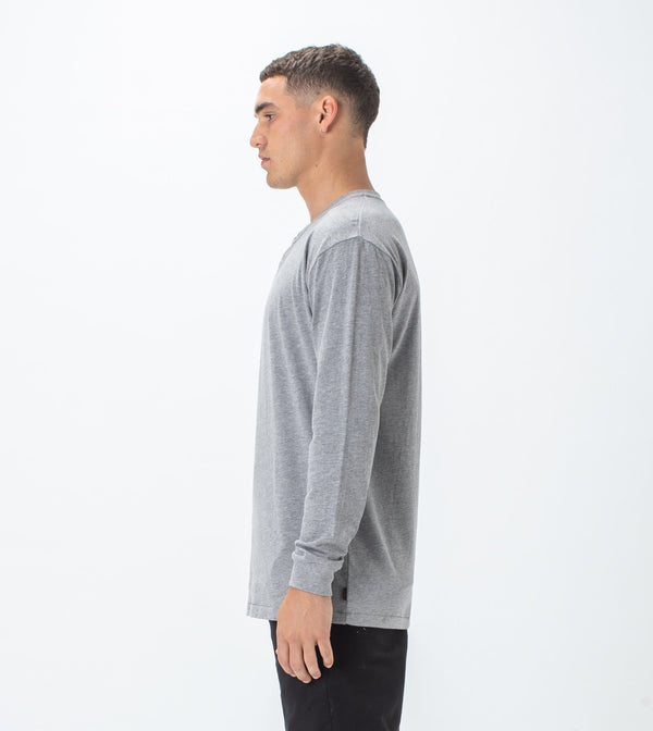 HENLEY LS TEE | GREY MARLE