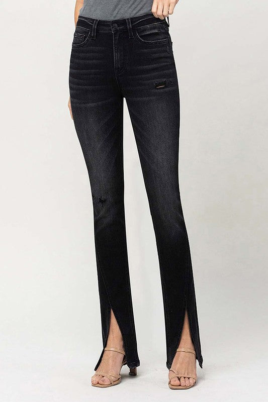 High Rise Slim with Slanted Slit
