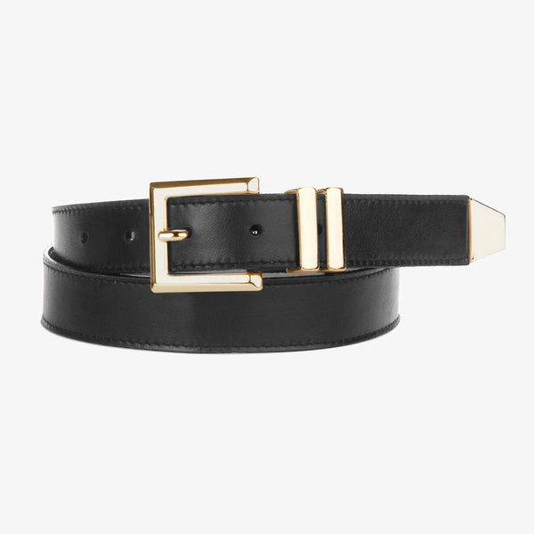 Mina Belt I Smooth Black and Gold