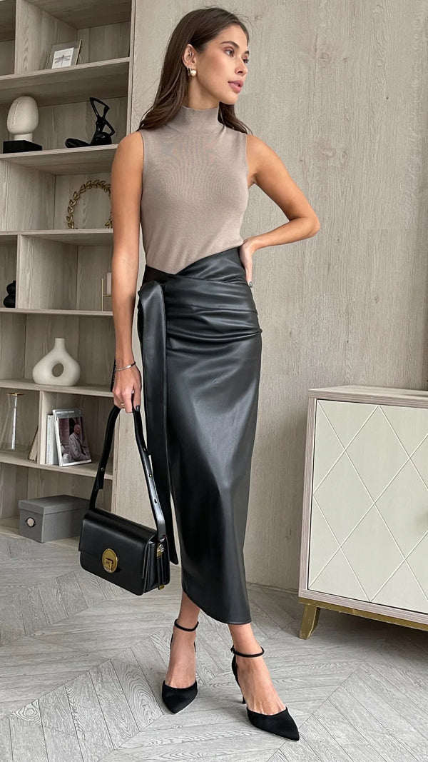 Livia Wrap Skirt I Black