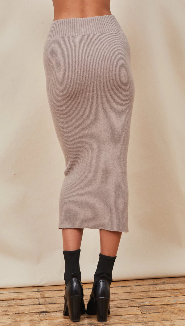 Alma Ribbed Pencil Skirt I Smoke