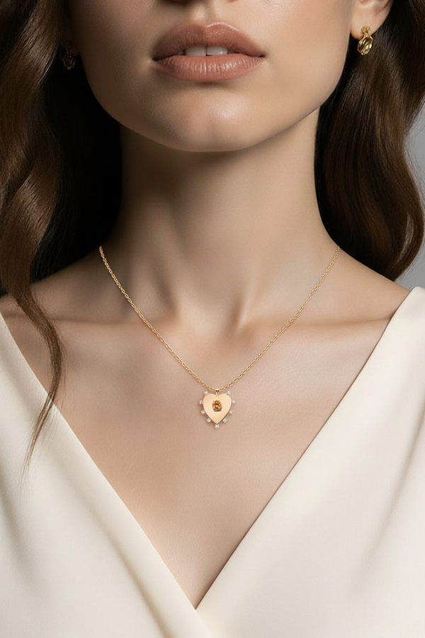 Heart - Felt Necklace I Topaz