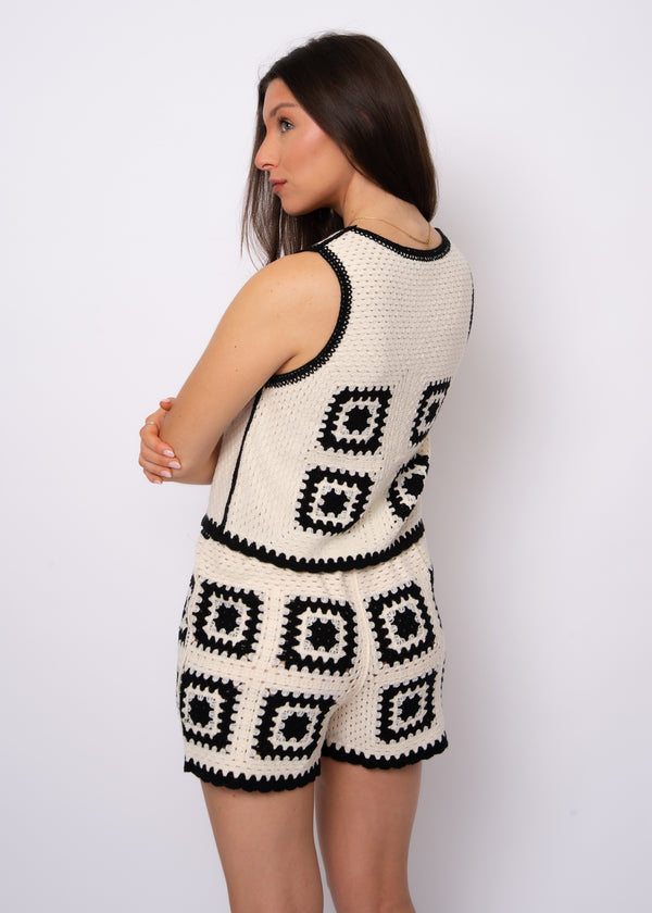 Alby Scoop Neck Crochet Vest