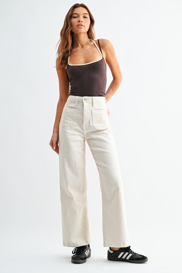 Patricia Patch Pocket Wide Leg I Cream