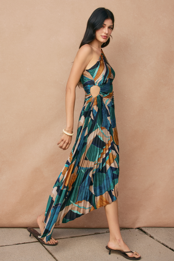 Olympia Pleated dress | Sea Glass