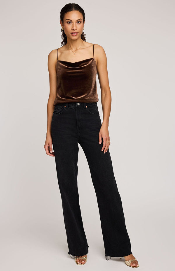 Sofie Velvet Tank I Brown