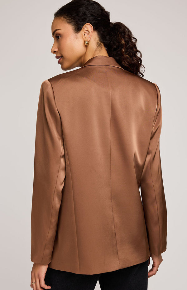 Dione Satin Blazer I Chestnut