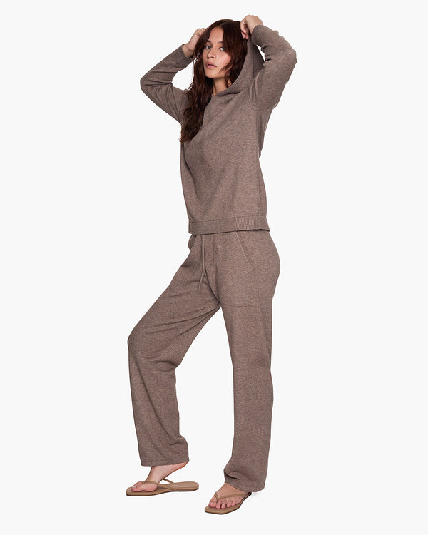 Sunday Sweater Hoodie I Heathered Taupe