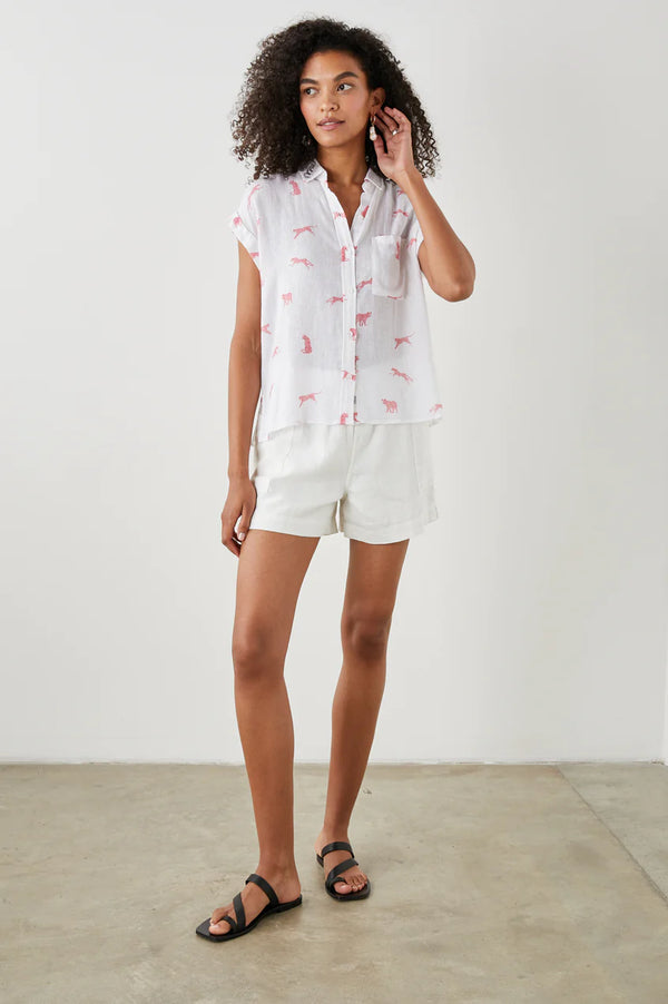 Whitney Button down Shirt | Rose Leopard