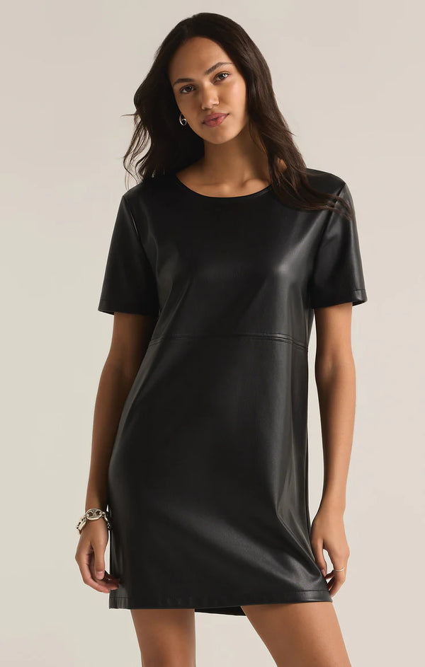 London Faux Leather Dress I Black