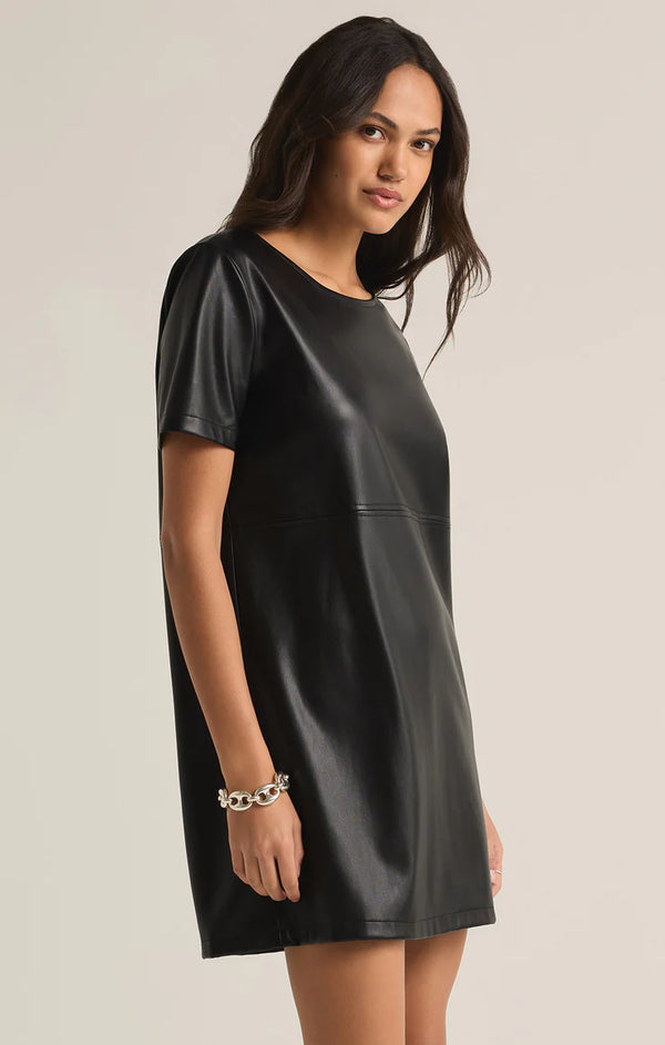 London Faux Leather Dress I Black