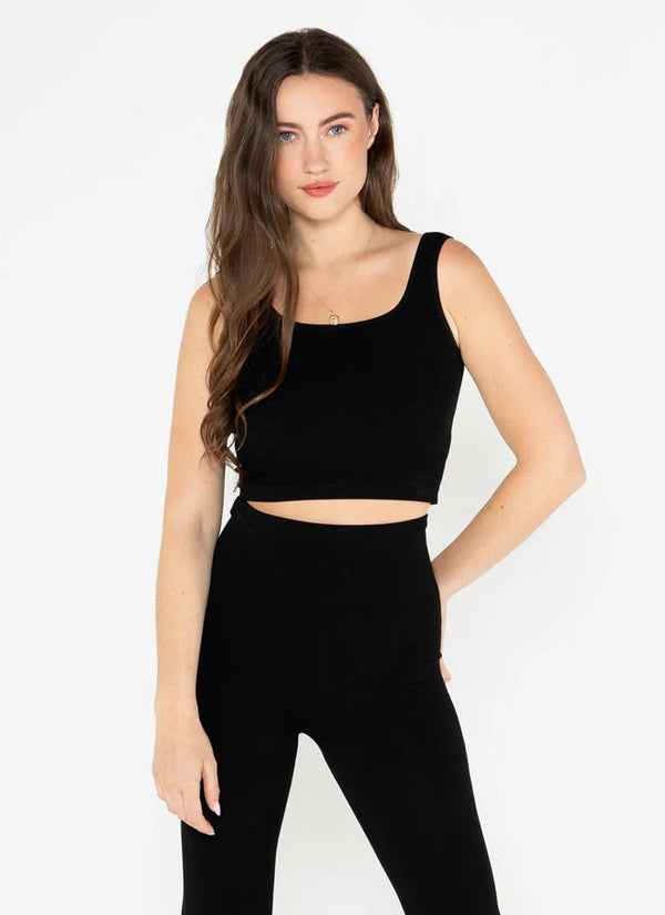 Bamboo Square neck tank I Black