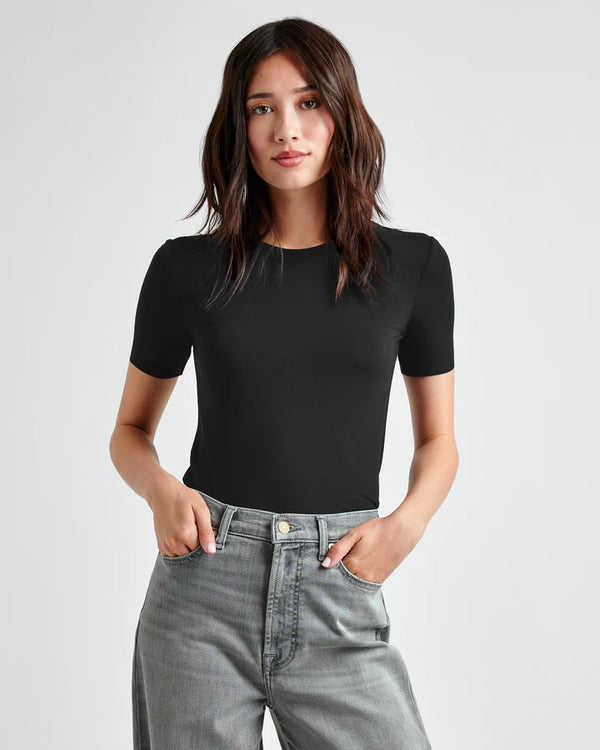 Bamboo Quarter Sleeve Tee I Black