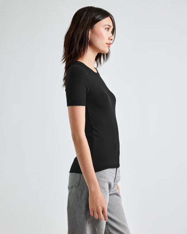 Bamboo Quarter Sleeve Tee I Black