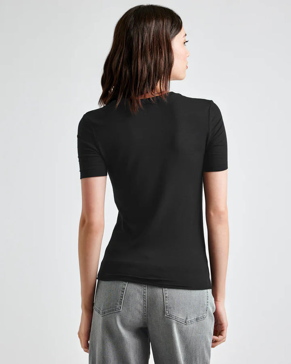 Bamboo Quarter Sleeve Tee I Black