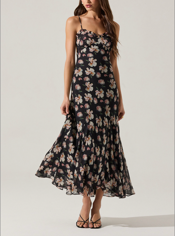 Maeryn Dress I Black Floral