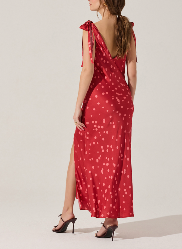 Allexina Dress I Red Polka Dot