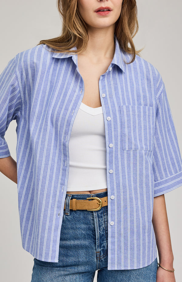Blaire Button Down Shirt I Ocean Stripe
