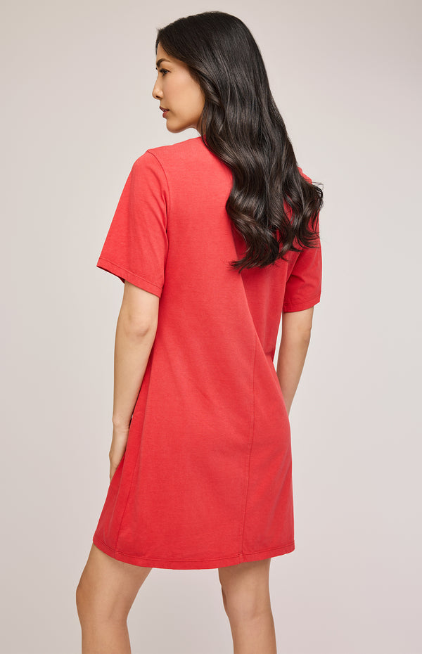 Cindy T Shirt Dress I Red