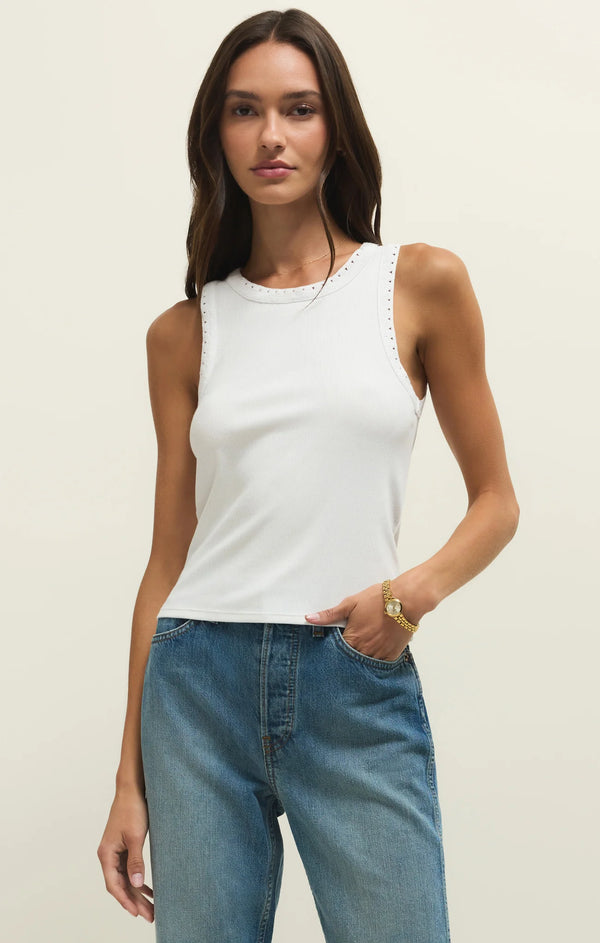 Clarke Rib Tank I White