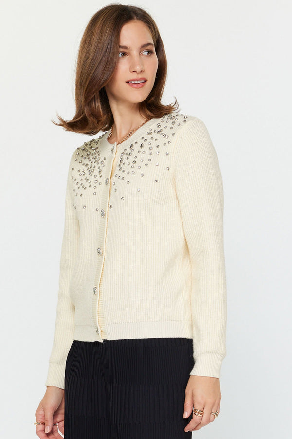Crystal Cardigan I Cream