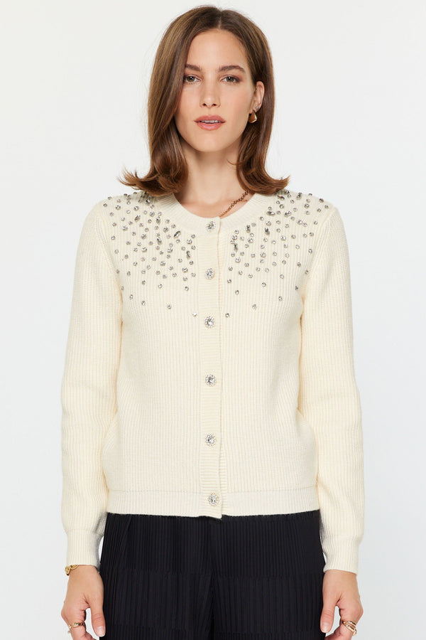 Crystal Cardigan I Cream