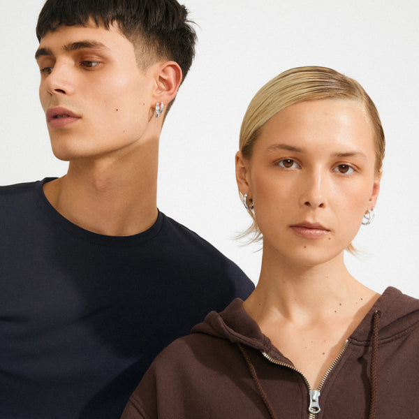 Darby Hoop Earrings 2 in 1 set I Silver Plated