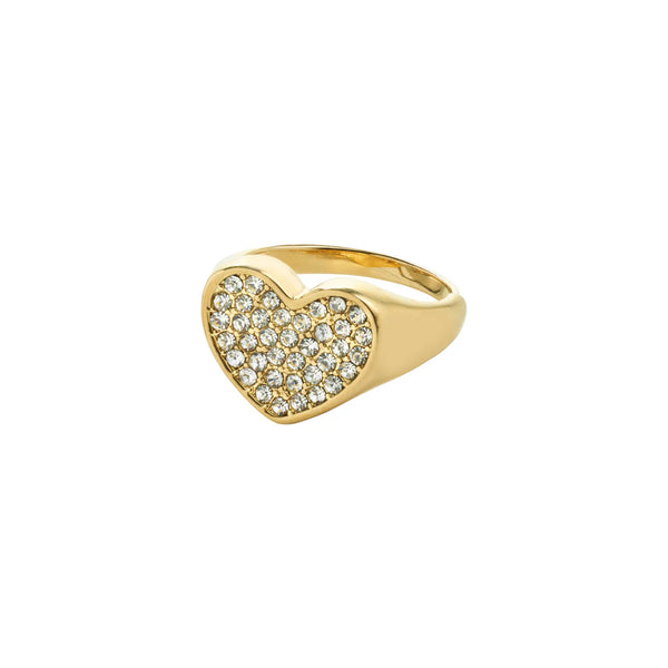 Emmett Crystal Heart Ring I Gold Plated