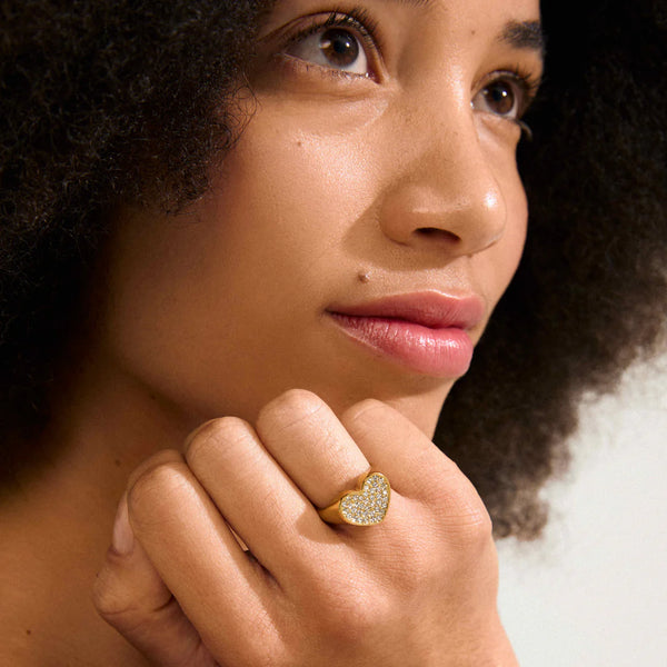 Emmett Crystal Heart Ring I Gold Plated