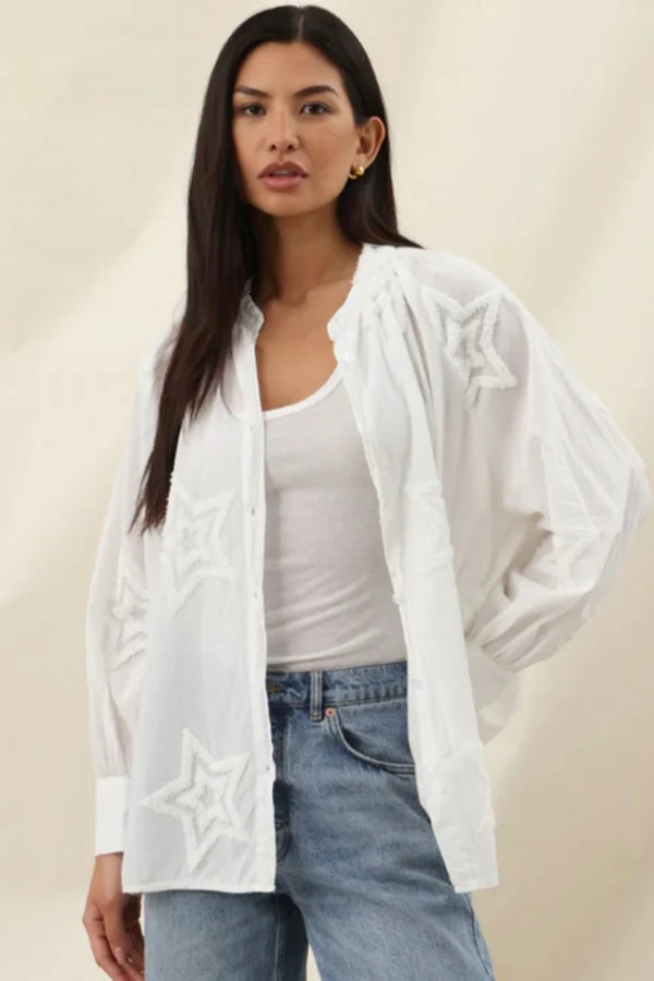 Estelle Star Detail Shirt I Ecru