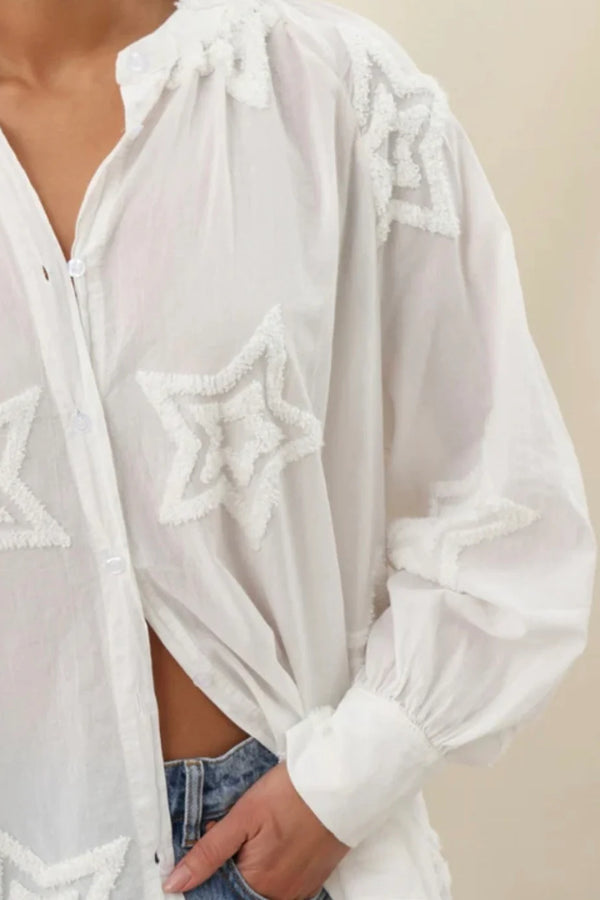 Estelle Star Detail Shirt I Ecru