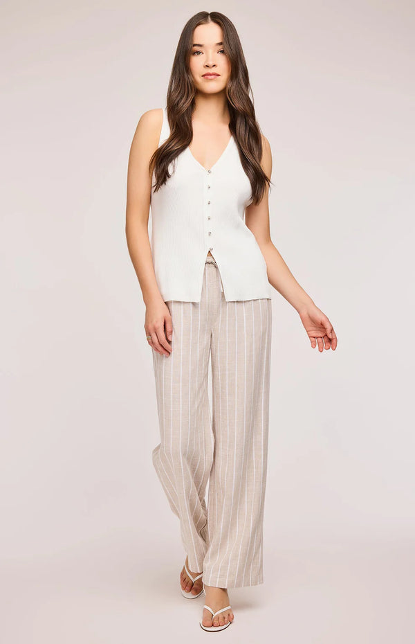 Finley Linen Stripe Pant I Sand
