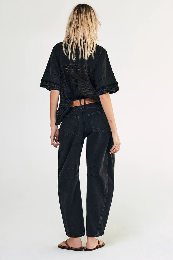 Good Luck Mid-Rise Barrel Jean I Sound Wave
