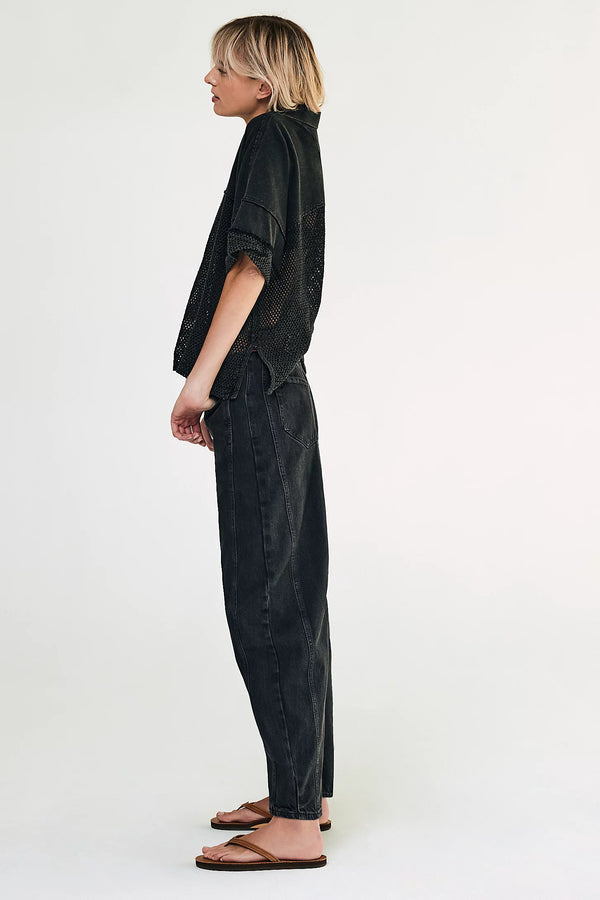 Good Luck Mid-Rise Barrel Jean I Sound Wave
