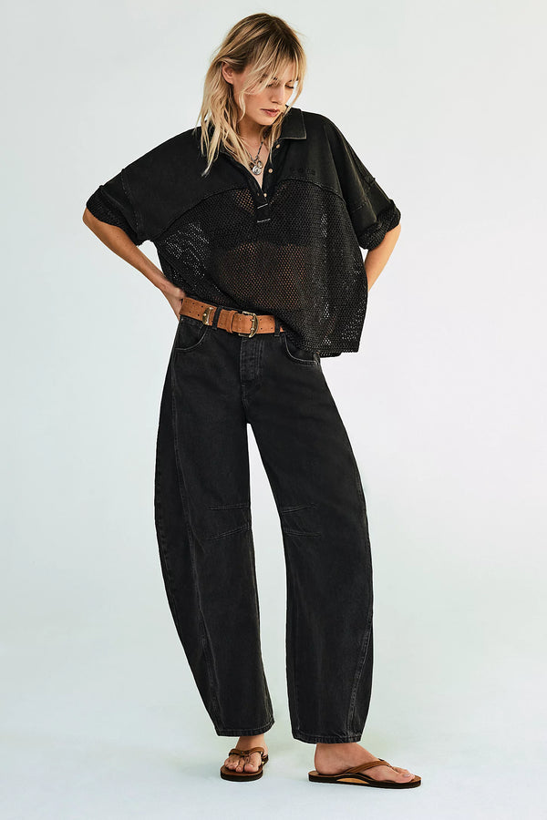 Good Luck Mid-Rise Barrel Jean I Sound Wave