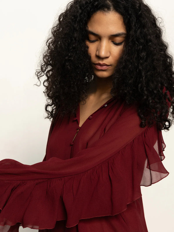 Harmony Blouse I Crimson