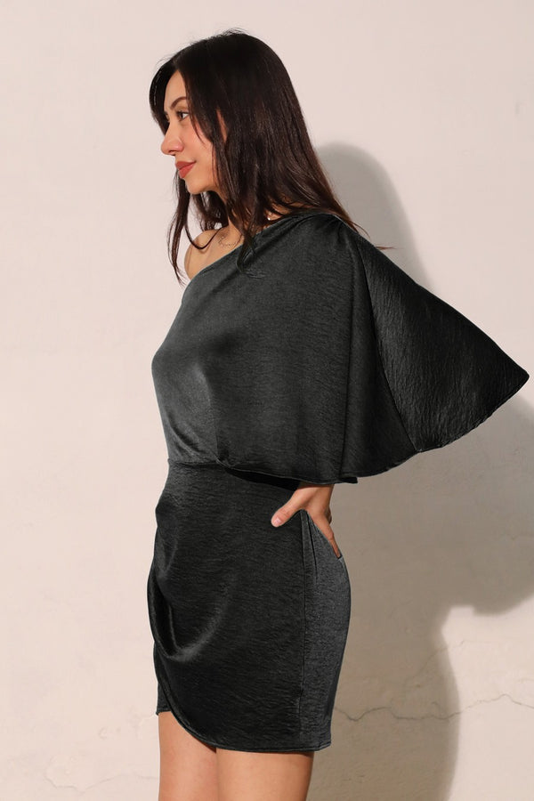 Kelly One-Shoulder Dress I Black