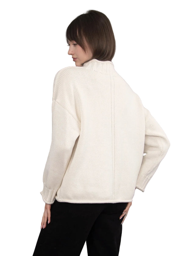 Lucretia Funnel Neck Sweater I White
