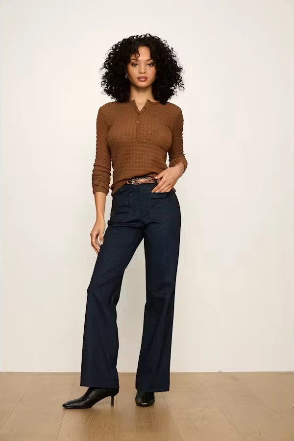 Marine Knit Denim Pant I Indigo Moon