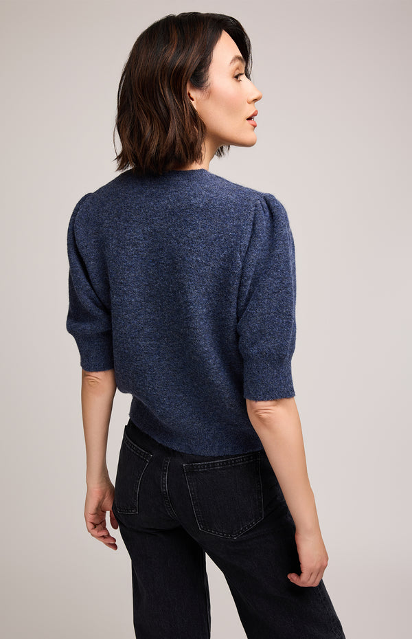 Marisol Short Sleeve Sweater I Heather Blue