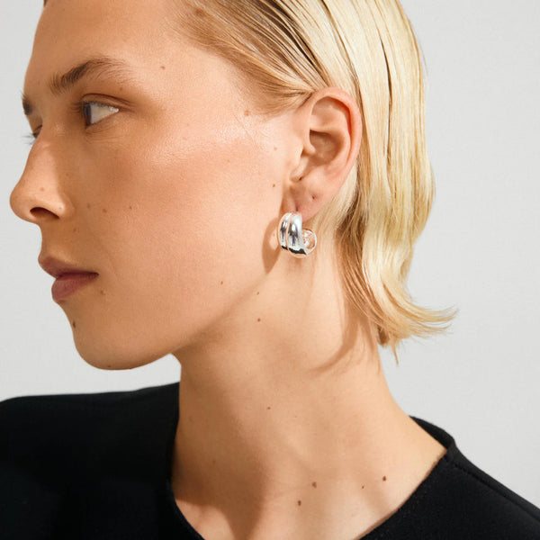 Miko Half Hoop Earrings I Silver Plated