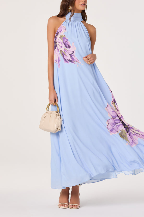 Nesta Maxi Dress I Powder Blue Floral