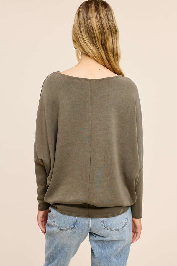Sia Scuba Dolman Top I Olive