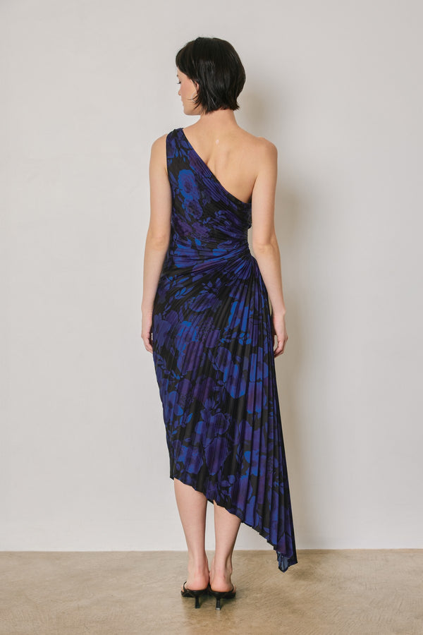 Olympia Pleated dress | Midnight Floral