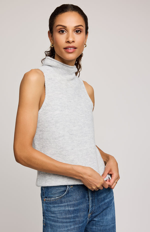 Orla Sleeveless Mock Neck I Heather Grey