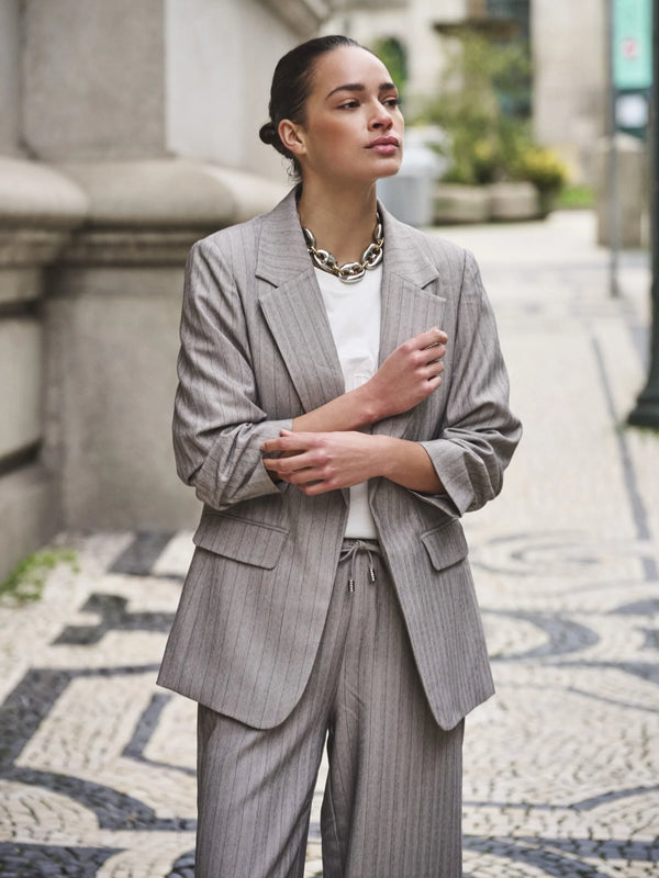 Light Grey Herringbone Blazer